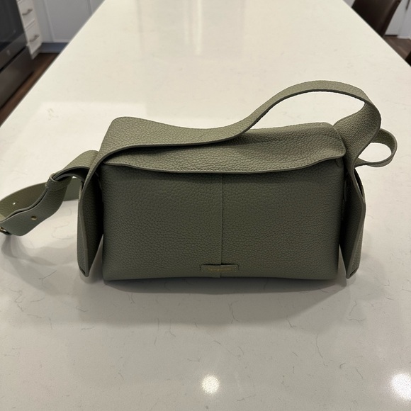 Songmont Sage Green Leather Shoulder Bag - Picture 9 of 16